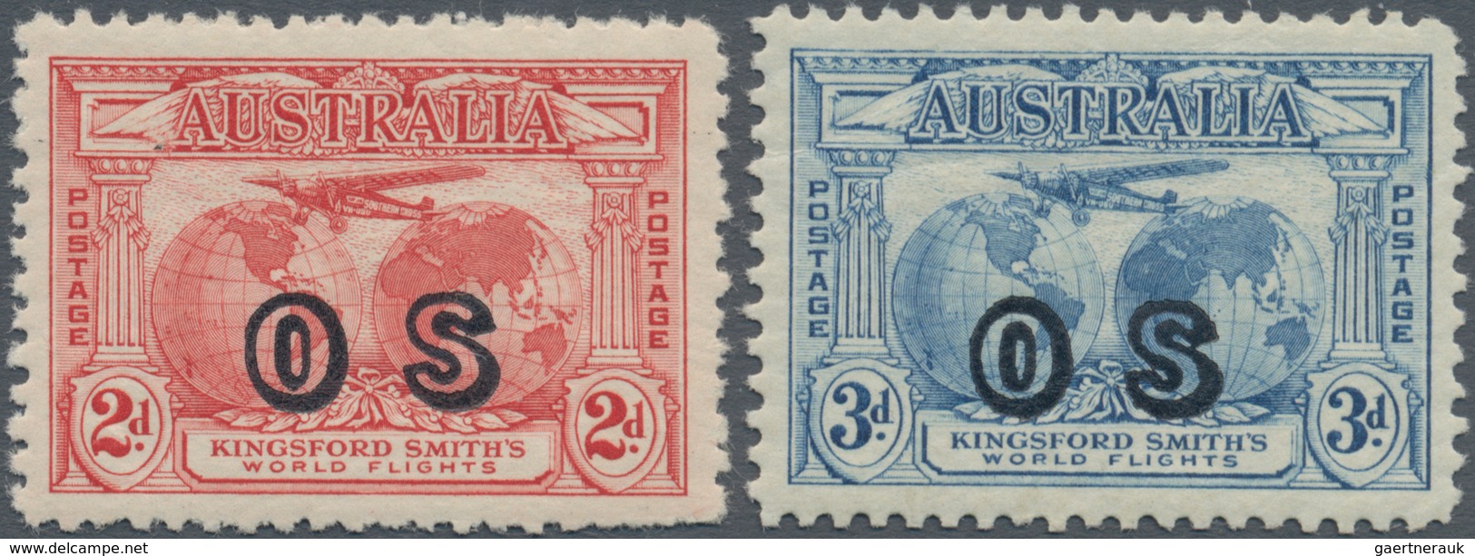 Australien - Dienstmarken Mit OS-Aufdruck: 1931, Kingsford-Smith 2d. Rose-red And 3d. Blue With OS O - Dienstzegels