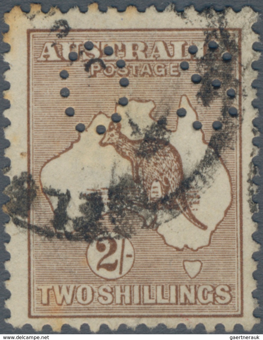 Australien - Dienstmarken Mit OS-Lochung: 1916, Kangaroo 2s. Brown Perf. OS With INVERTED 3rd. Wmk. - Dienstzegels