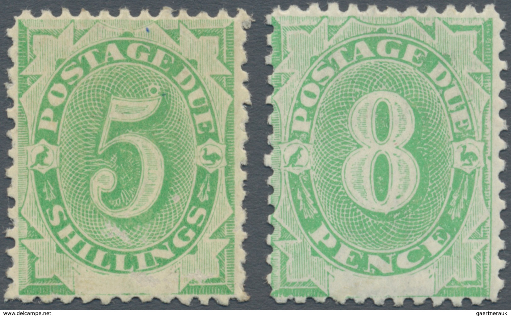 Australien - Portomarken: 1902, Postage Dues 'blank At Base' 8d. And 5s. Emerald-green, Mint Hinged - Postage Due