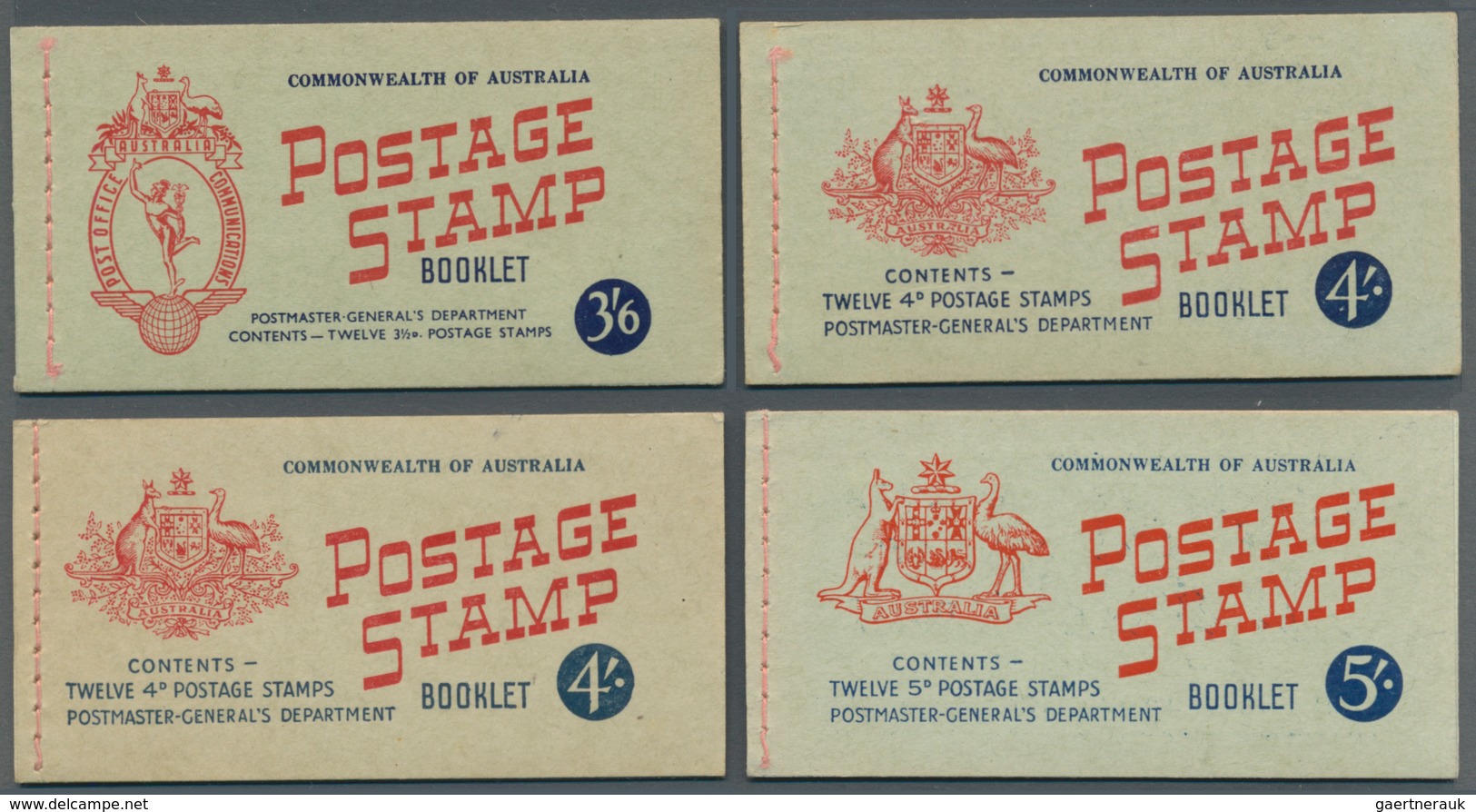 Australien - Markenheftchen: 1953/1965, Six Different QEII Booklets 3s.6d. To 5s. Containing Some Di - Booklets