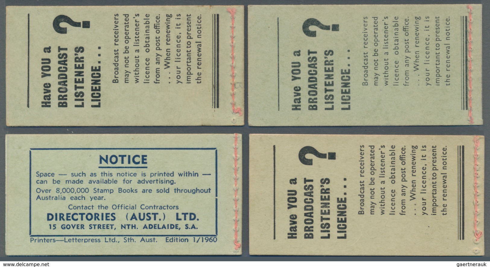 Australien - Markenheftchen: 1953/1965, Six Different QEII Booklets 3s.6d. To 5s. Containing Some Di - Booklets