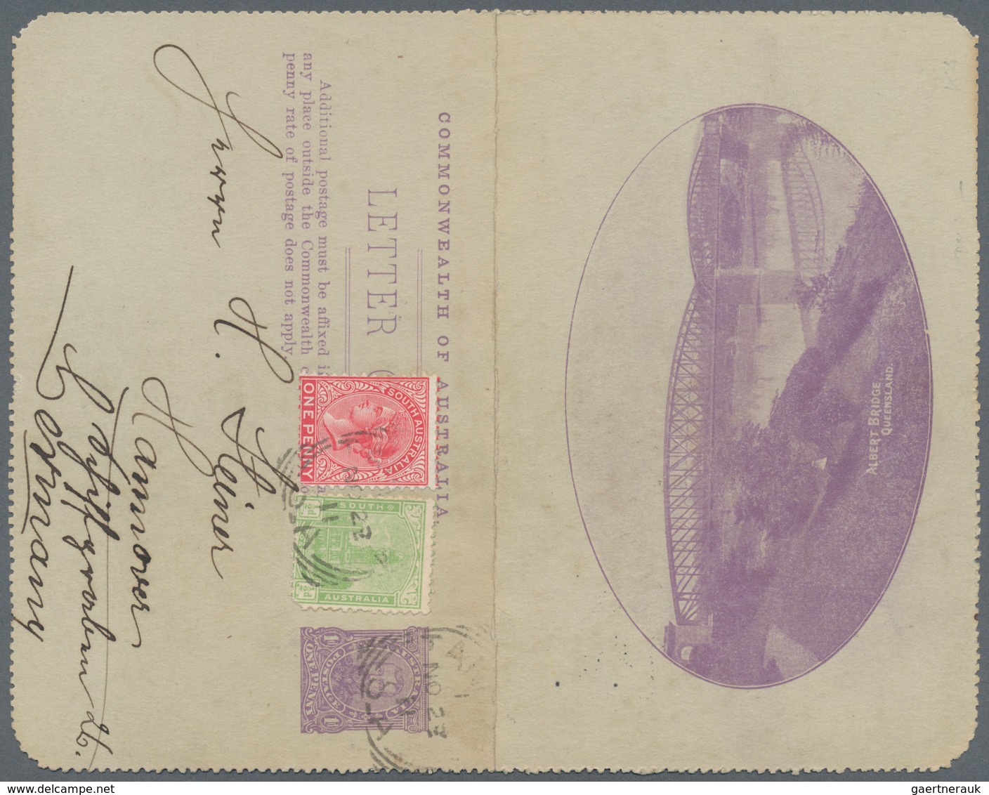 Australien - Ganzsachen: 1911 (22.11.), Lettercard KGV 1d. Fullface (first Line Ends 'to') With Fram - Postal Stationery