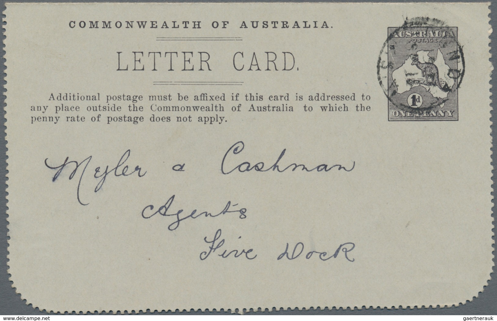 Australien - Ganzsachen: 1913/1916, Six Lettercards Incl. Four Kangaroos 1d. With Views 'HUONVILLE T - Interi Postali