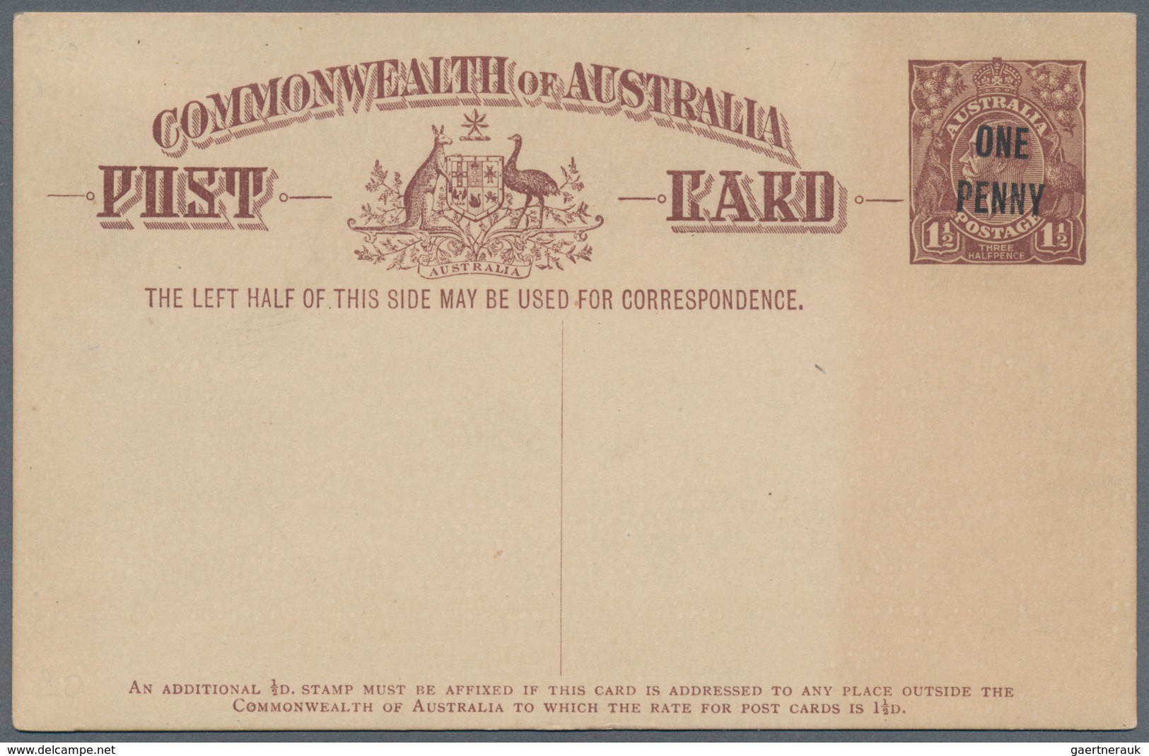 Australien - Ganzsachen: 1923, Four Different Postcards KGV 1½d. Emerald-green And 1½d. Brown Both W - Postwaardestukken