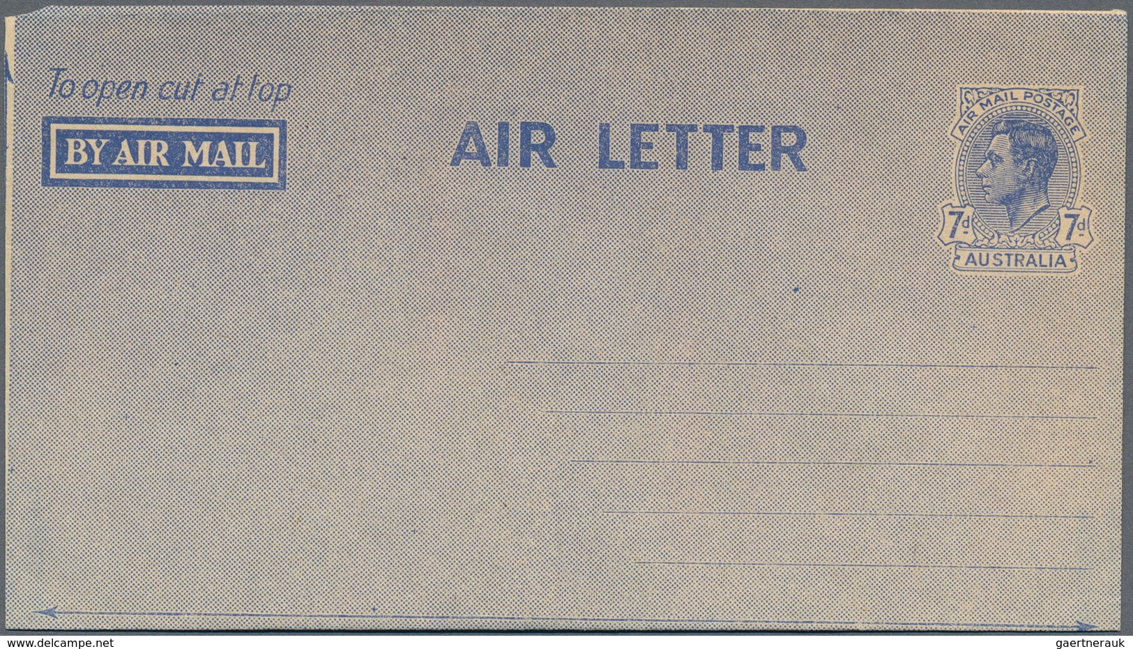 Australien - Ganzsachen: 1944, KGVI 7d AIR LETTER (two Words) Inscribed 'For Letters To Members Of F - Postwaardestukken
