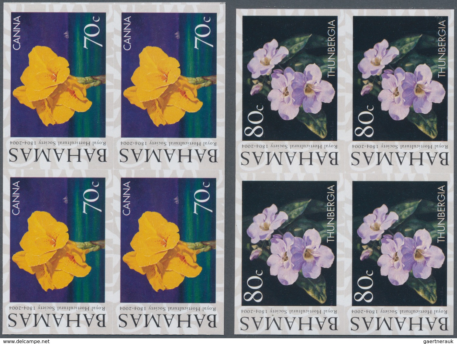 Bahamas: 2004. Complete Set "200 Years Royal Horticultural Society (RHS)" (4 Values) In IMPERFORATE - Bahama's (1973-...)