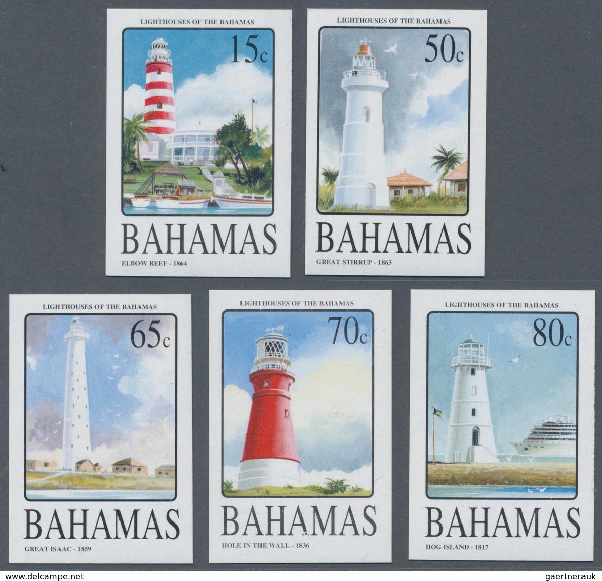 Bahamas: 2004. Complete Set "Bahamas Lighthouses (I)" In IMPERFORATE Single Stamps Showing "Elbow Re - Bahama's (1973-...)