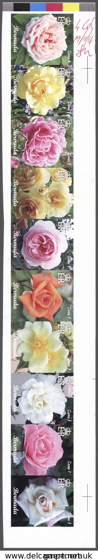 Bermuda-Inseln: 2014, Roses, IMPERFORATE Proof Se-tenant Strip Of Ten With Traffic Lights, Mint Neve - Bermuda