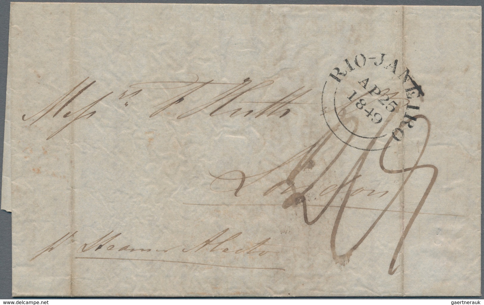 Brasilien - Vorphilatelie: 1849/1875-76: Four Stampless Transatlantic Letters To Europe, With 1849 L - Voorfilatelie