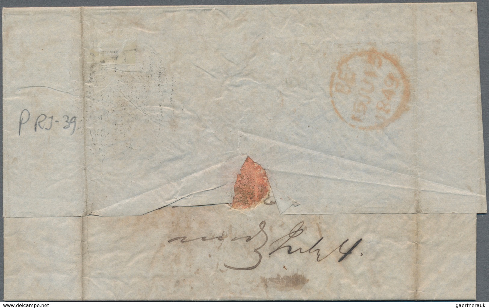 Brasilien - Vorphilatelie: 1849/1875-76: Four Stampless Transatlantic Letters To Europe, With 1849 L - Prephilately