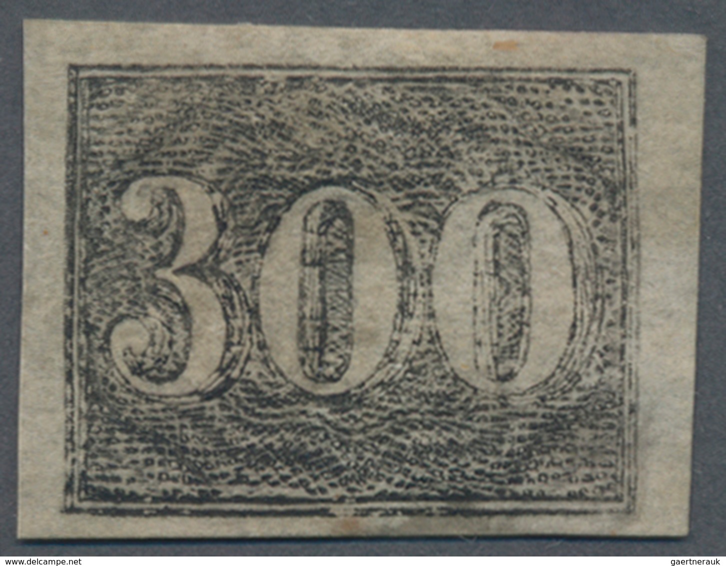 Brasilien: 1849, 300r. Black, Fresh Colour, Full To Large Margins, Unused With Large Part Of Origina - Other & Unclassified