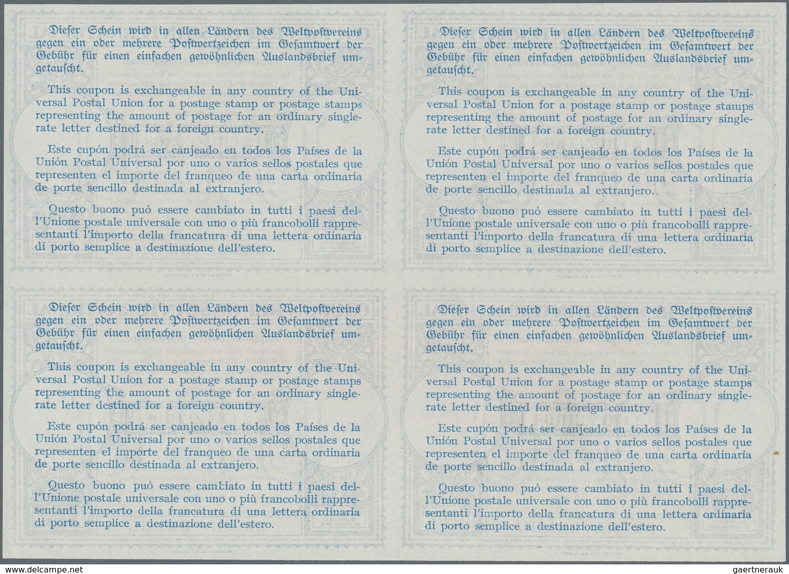 Brasilien - Ganzsachen: 1948. International Reply Coupon 2 Cruzeiros (London Type) In An Unused Bloc - Postal Stationery