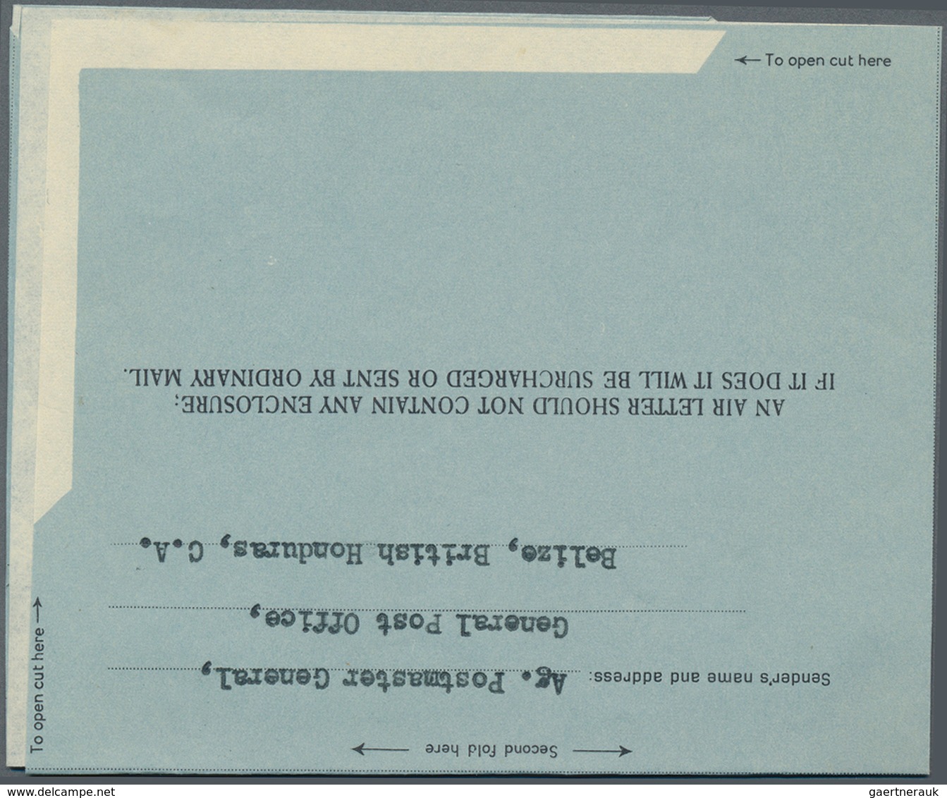 Britisch-Honduras: 1955 Two Unused Airgrams 10 Cents Blue/black Stainley Field Airport, One Item Wit - British Honduras (...-1970)