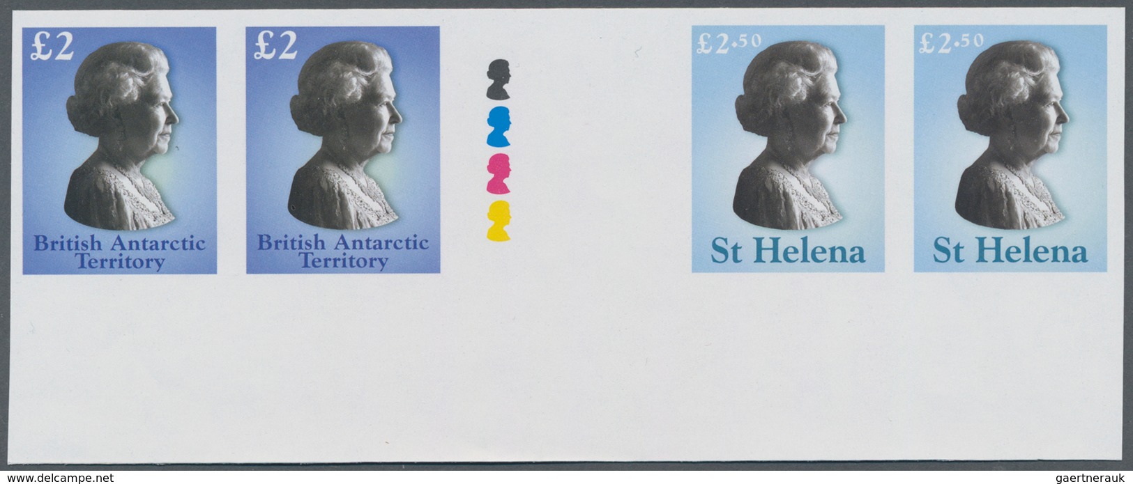 Britische Gebiete In Der Antarktis: 2003, QEII Definitive Issue Horizontal IMPERFORATE Gutter Strip - Unused Stamps