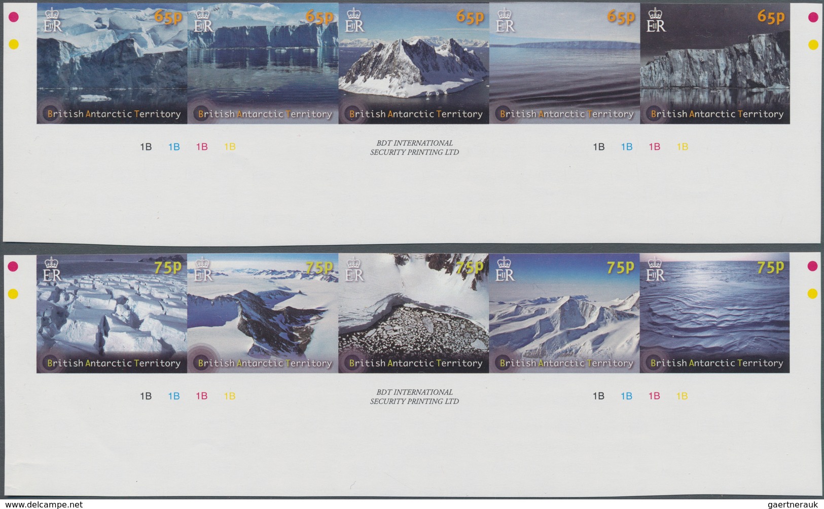 Britische Gebiete In Der Antarktis: 2012, Glaciers And Ice Formations Complete Set Of Ten In Two Se- - Unused Stamps