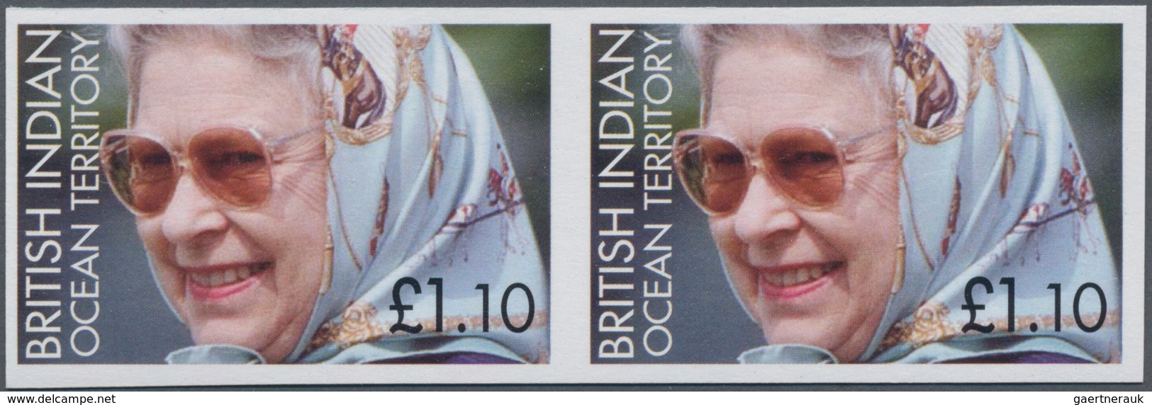 Britisches Territorium Im Indischen Ozean: 2006, 80th Birthday Of QEII Complete Set In Horizontal IM - Other & Unclassified