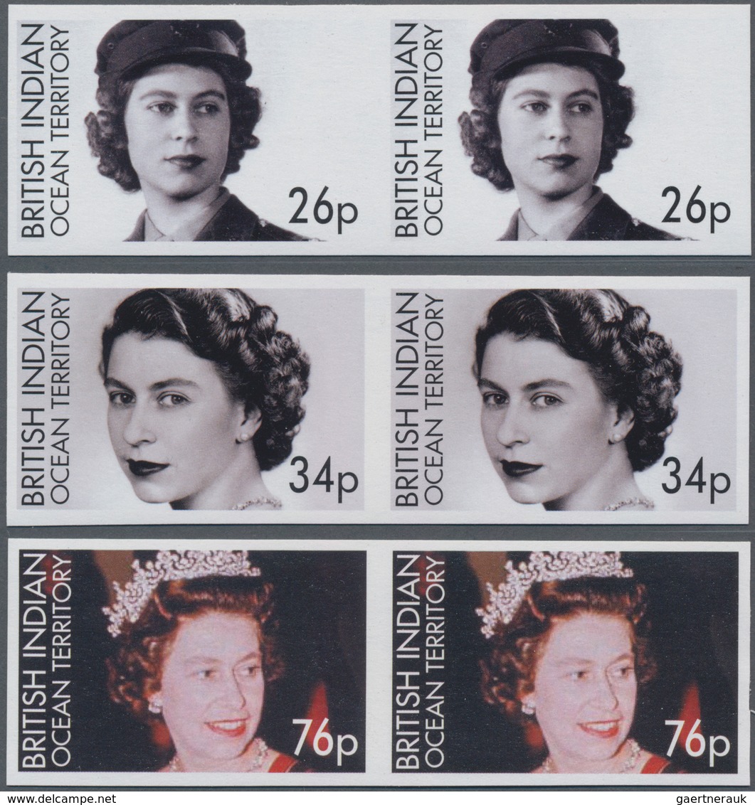 Britisches Territorium Im Indischen Ozean: 2006, 80th Birthday Of QEII Complete Set In Horizontal IM - Other & Unclassified