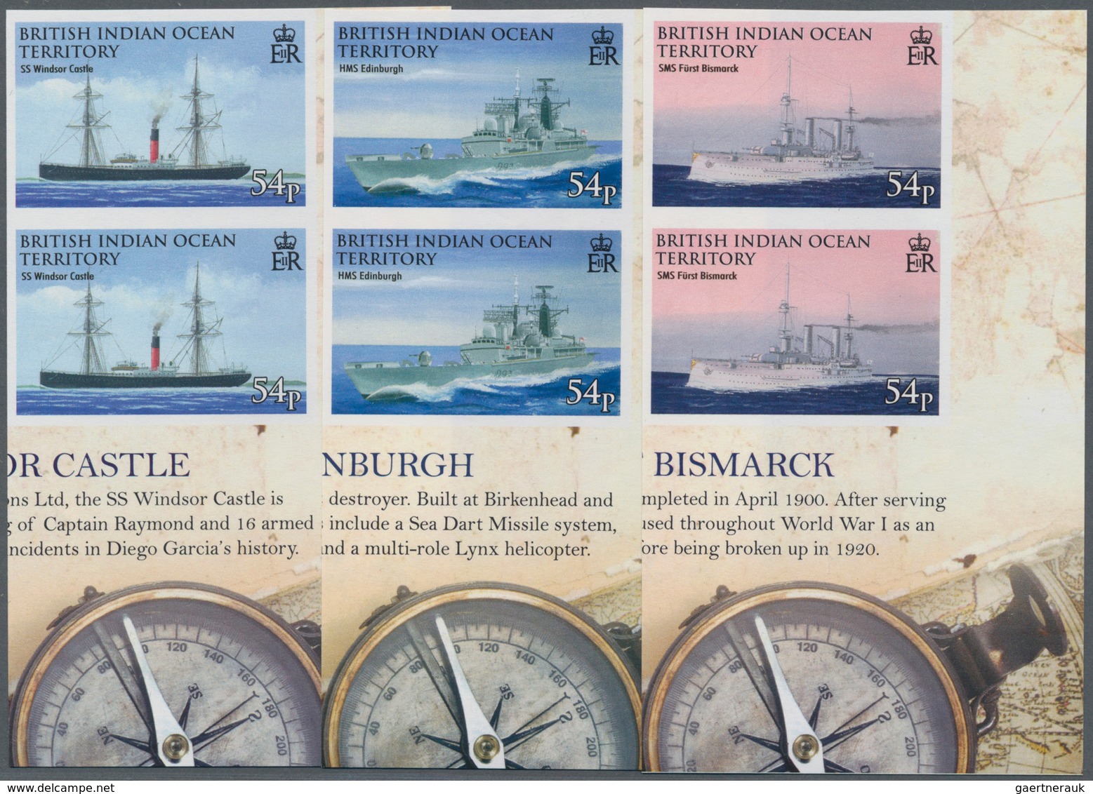 Britisches Territorium Im Indischen Ozean: 2009, Seafaring Complete Set Of Six Showing Different Shi - Andere & Zonder Classificatie