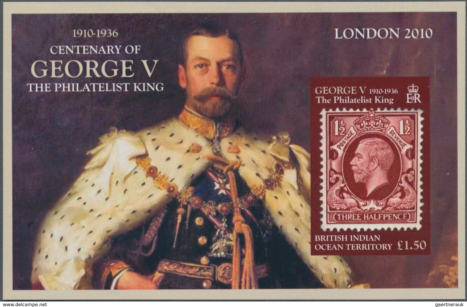 Britisches Territorium Im Indischen Ozean: 2010, Centenary Of KGV And London Stamp Exhibition IMPERF - Andere & Zonder Classificatie