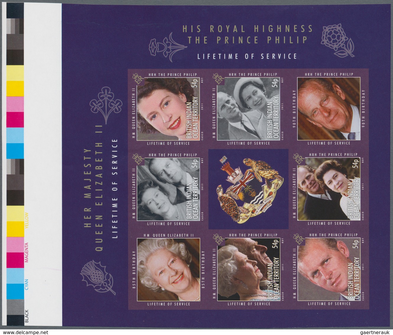 Britisches Territorium Im Indischen Ozean: 2011, 85th Birthday Of QEII Special Sheetlet With Eight S - Other & Unclassified