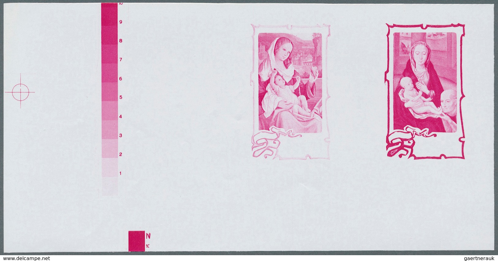 Burundi: 1974, 20 items, collective progressive die proofs for the complete set "Christmas" (6 value