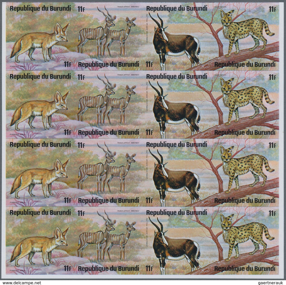 Burundi: 1975, African Animals (rhinoceros, Snake, Gazelle, Desert Fox, Birds, Mandrill Etc.) Comple - Sonstige & Ohne Zuordnung