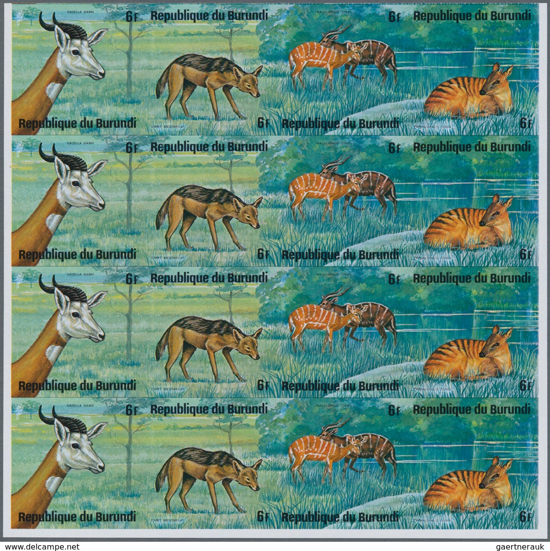 Burundi: 1975, African Animals (rhinoceros, Snake, Gazelle, Desert Fox, Birds, Mandrill Etc.) Comple - Sonstige & Ohne Zuordnung