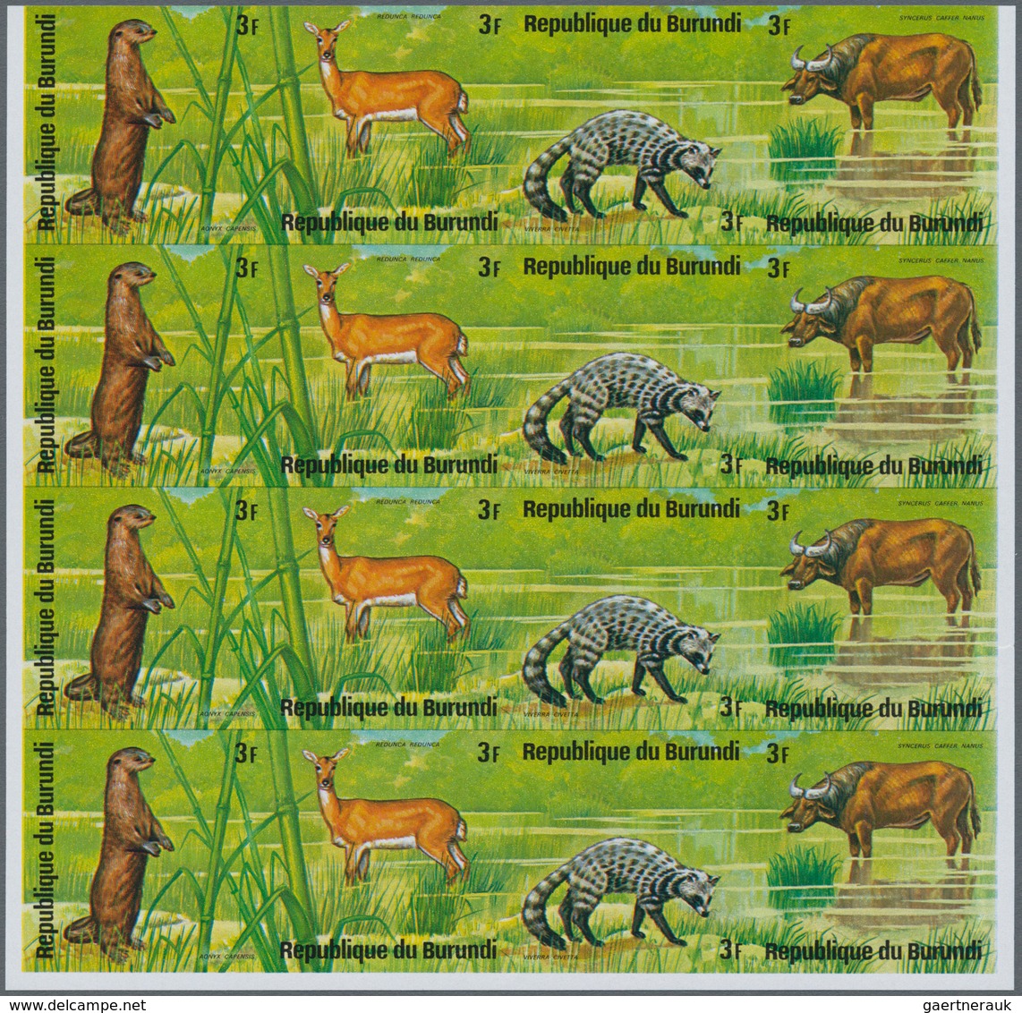 Burundi: 1975, African Animals (rhinoceros, Snake, Gazelle, Desert Fox, Birds, Mandrill Etc.) Comple - Sonstige & Ohne Zuordnung