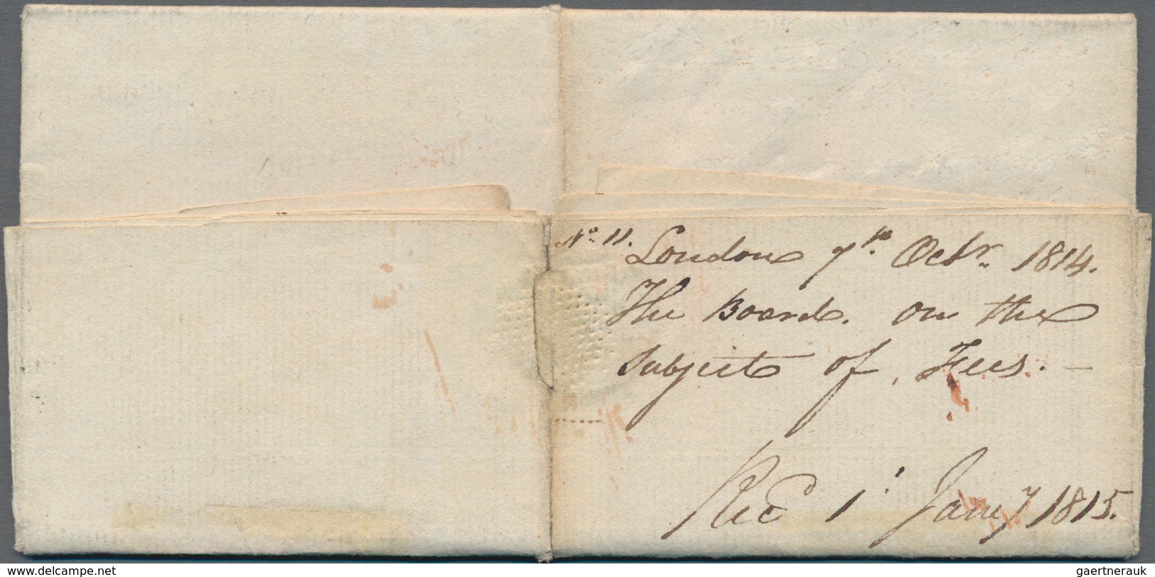 Canada - Vorphilatelie: 1814, Folded Packet- Letter From London Via Falmouth By "Louisa" To "HALIFAX - ...-1851 Prephilately
