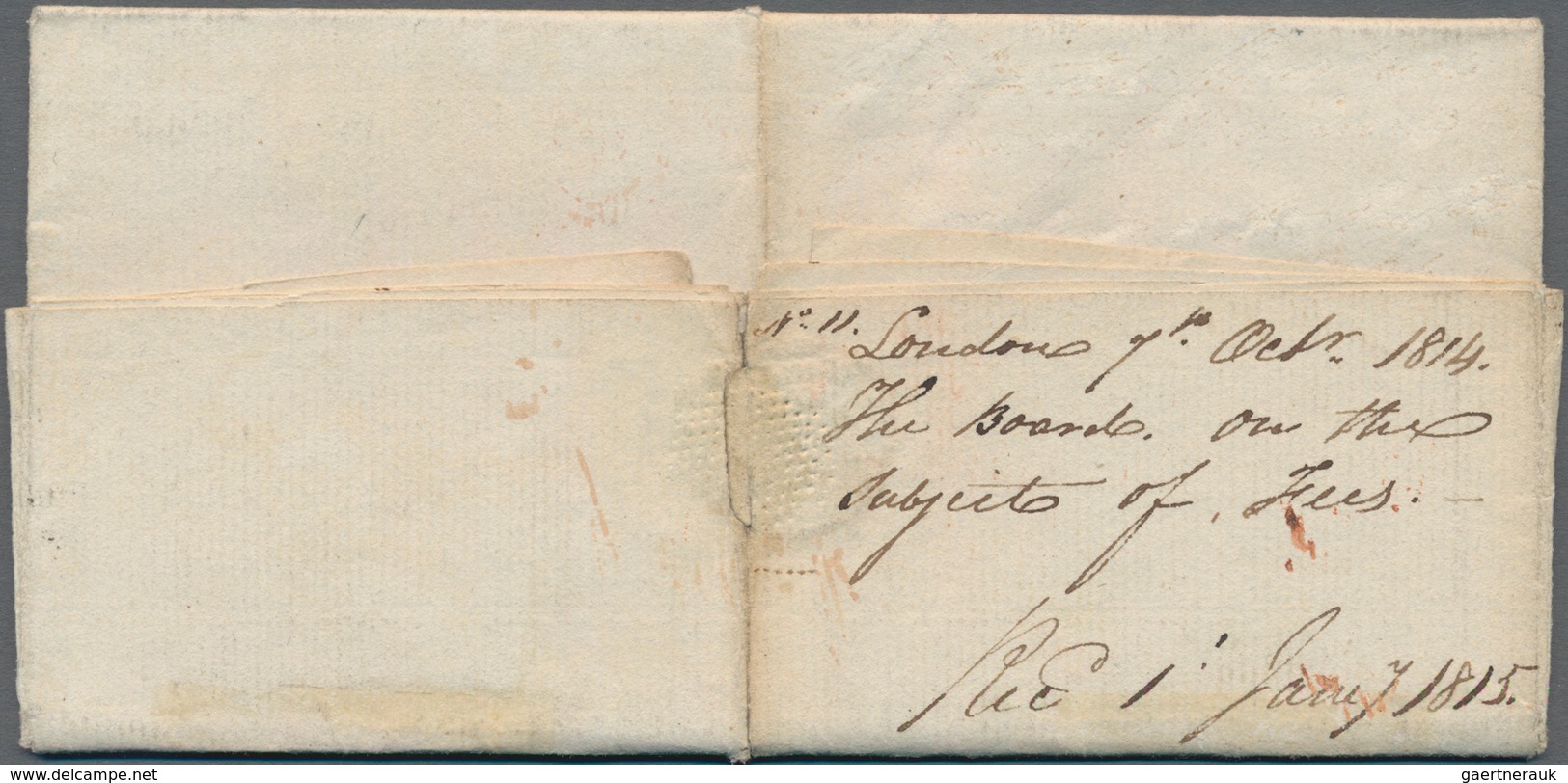 Canada - Vorphilatelie: 1814, Folded Packet- Letter From London Via Falmouth By "Louisa" To "HALIFAX - ...-1851 Voorfilatelie