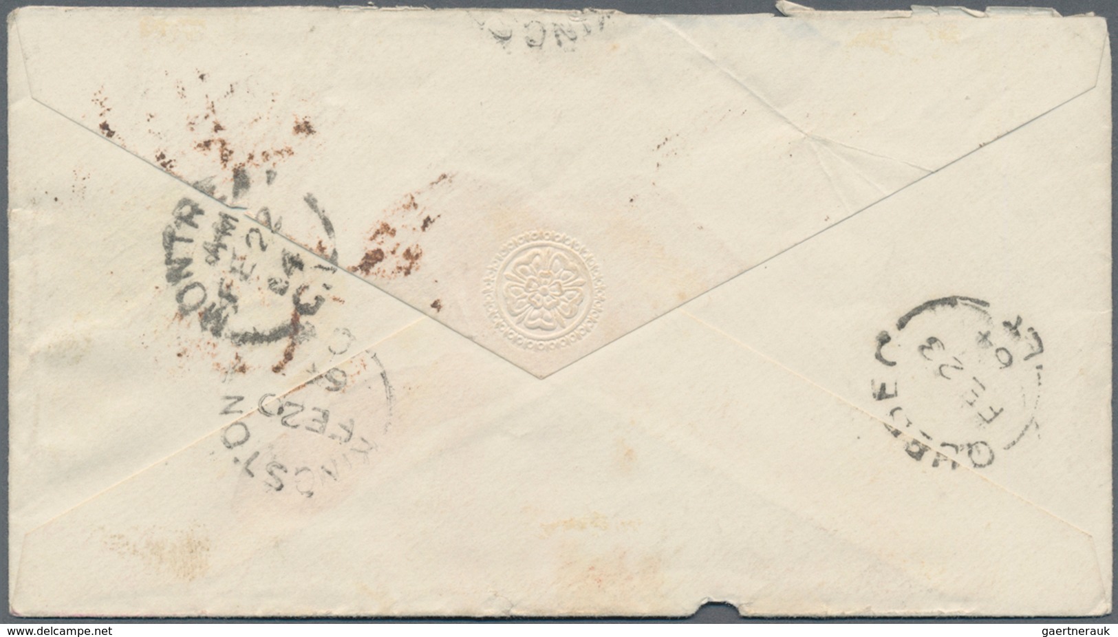Canada - Colony Of Canada: 1864, Envelope Franked With 1 D QV, Strip Of Three And Single 5 D Beaver - ...-1851 Vorphilatelie
