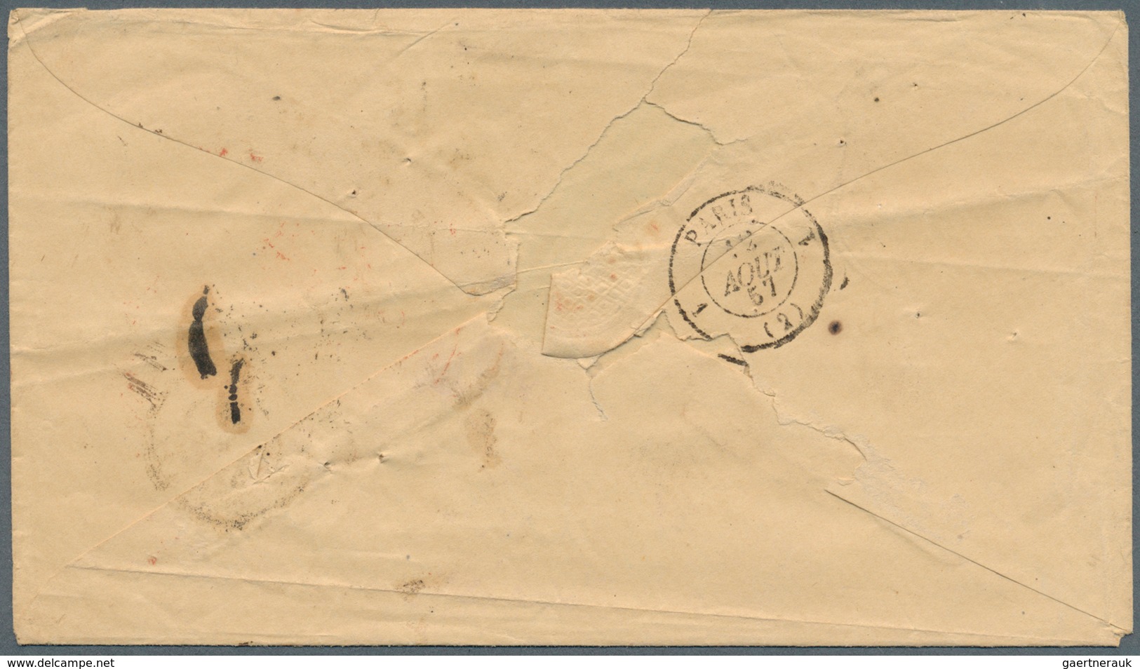 Neubraunschweig: 1857 Stampless Cover From St. John, New Brunswick To Paris, With Black Corner Card - Lettres & Documents