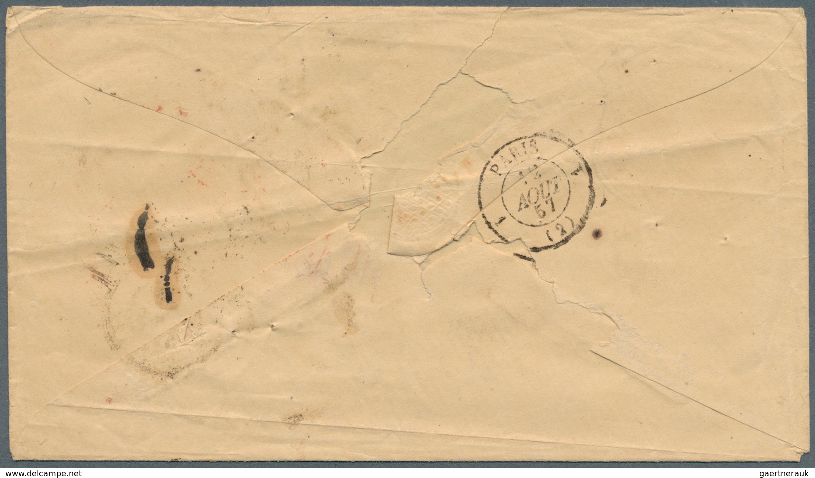 Neubraunschweig: 1857 Stampless Cover From St. John, New Brunswick To Paris, With Black Corner Card - Brieven En Documenten