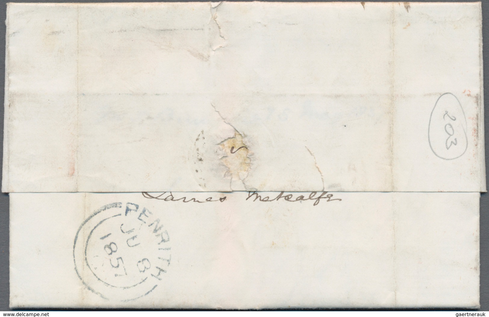 Canada: 1857, Folded Letter With Red "TORONTO PAID MAY 25 1857" And "PKT. LETTER PAID LIVERPOOL" Wit - Andere & Zonder Classificatie