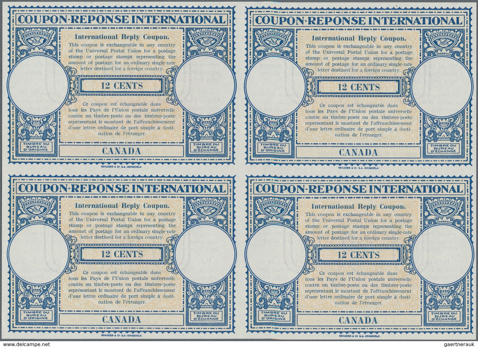 Canada - Ganzsachen: 1947. International Reply Coupon 12 Cents (London Type) In An Unused Block Of 4 - 1860-1899 Reign Of Victoria