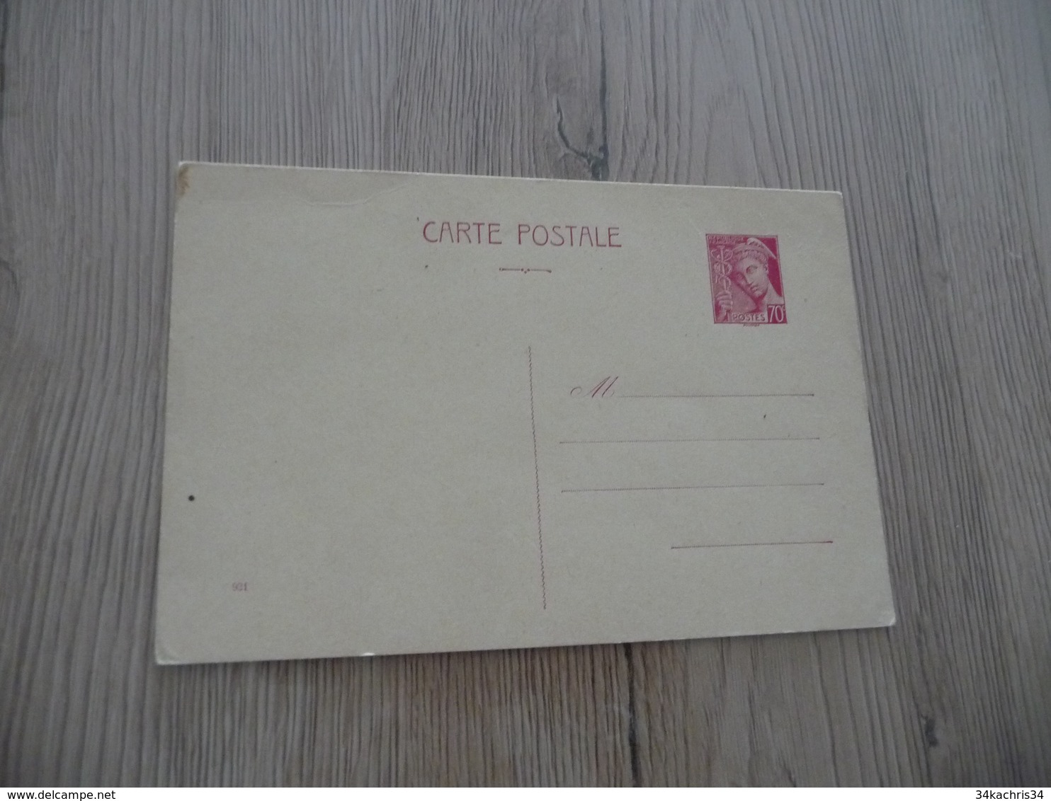 Entier France N°416 CP 1 Valeur 32€  70c Violet Iris - Standard Postcards & Stamped On Demand (before 1995)