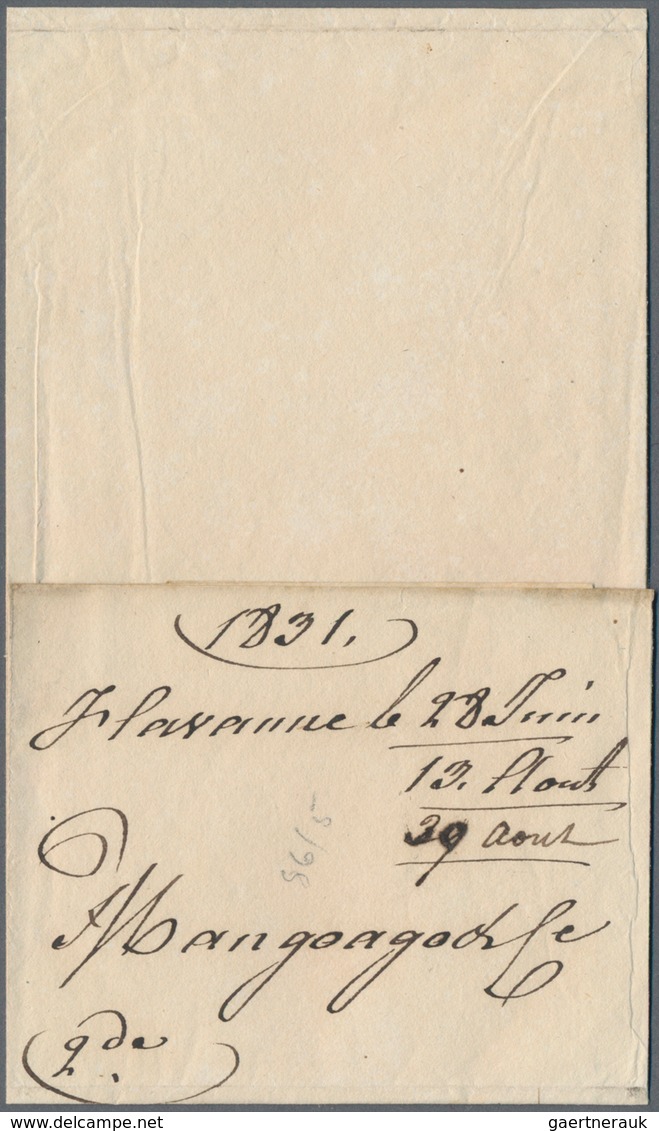 Cuba - Spanische Kolonie: 1831, Folded Letter From HAVANNA To BASEL/Switzerland With Frame Postmark - Cuba (1874-1898)