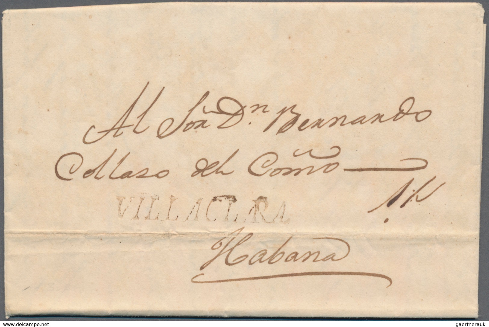 Cuba - Spanische Kolonie: 1831 Folded Letter From Villaclara To Habana Incl. Content - Cuba (1874-1898)