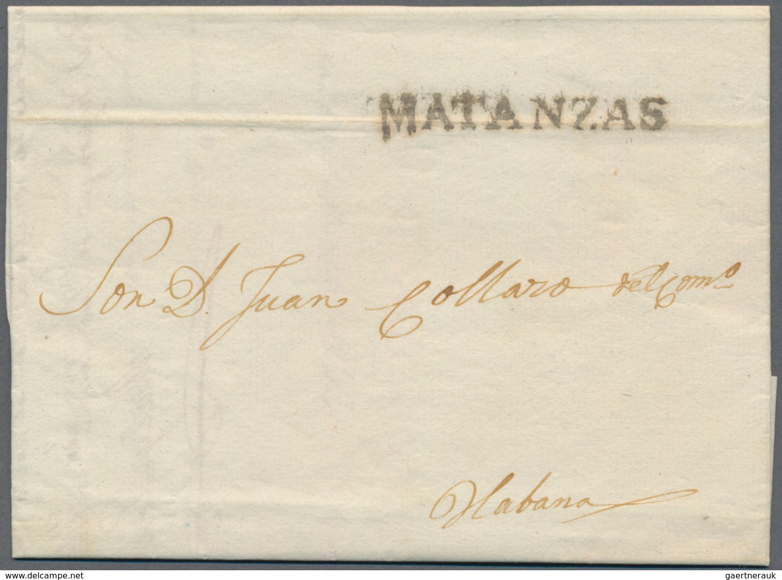 Cuba - Spanische Kolonie: 1832 Folded Letter From Matanzas To Habana Incl. Content - Cuba (1874-1898)