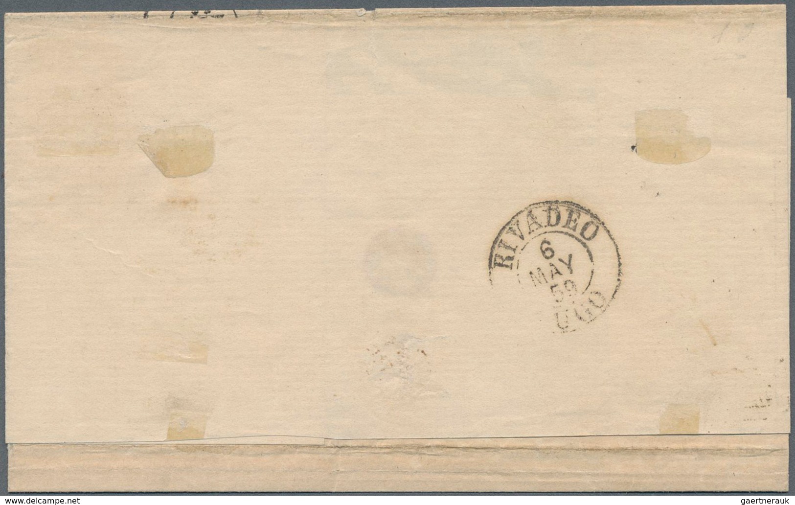 Cuba: 1857, Isabella II ½ R Blue Without Watermark, Good/wide Margins On Folded Envelope Sent From H - Andere & Zonder Classificatie