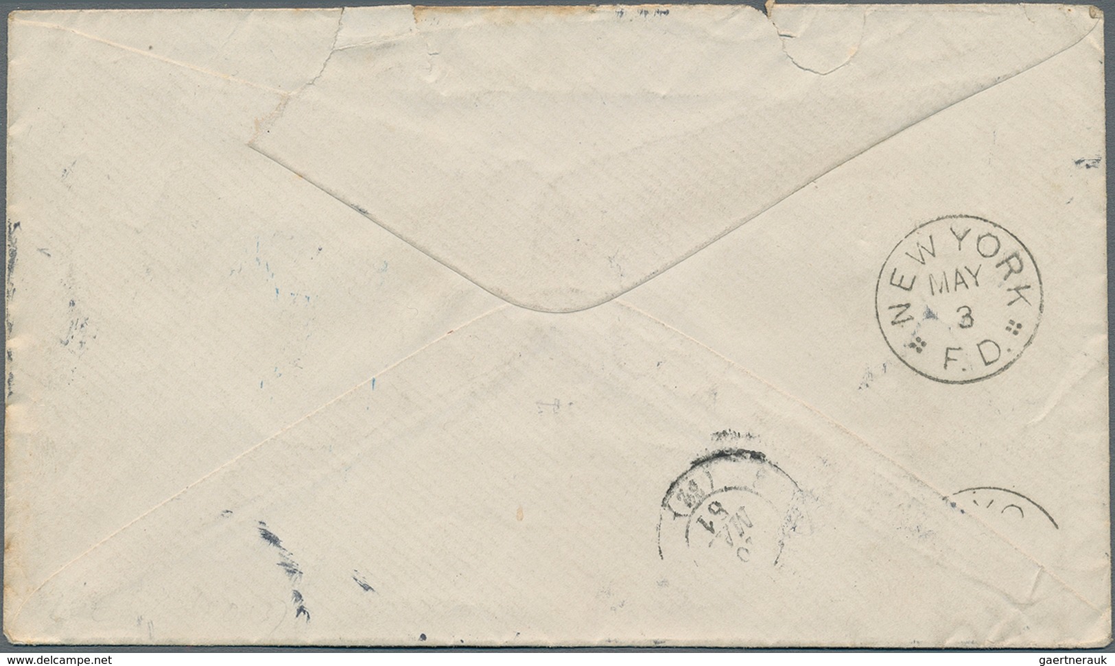 Cuba: 1881, Two Examples 5 C. King Alfons XII. On Envelope From HAVANNA Via New York To Bordeaux Wit - Other & Unclassified