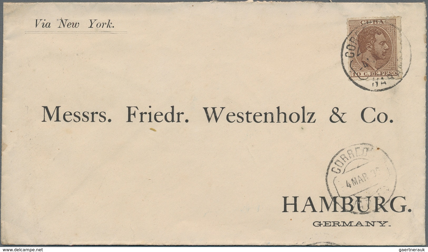 Cuba: 1886, 10 C. King Alfons XII. As Single Franking On Preprinted Business Envelope From HAVANNA V - Other & Unclassified