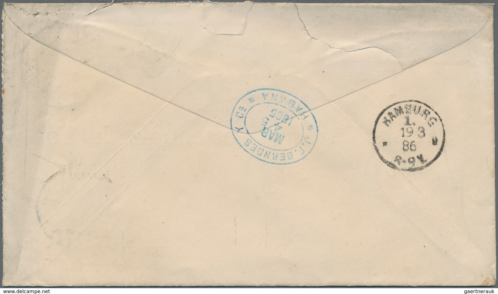 Cuba: 1886, 10 C. King Alfons XII. As Single Franking On Preprinted Business Envelope From HAVANNA V - Other & Unclassified