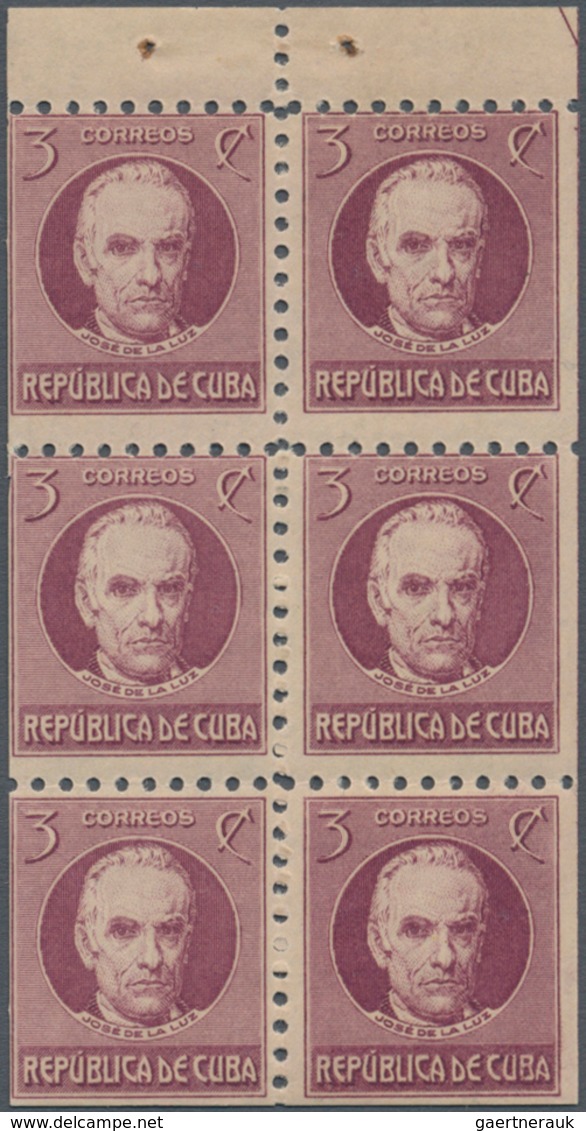 Cuba: 1930, 3 Cent La Luz Mnh, Scarce Booklet Pane Of Six. - Other & Unclassified