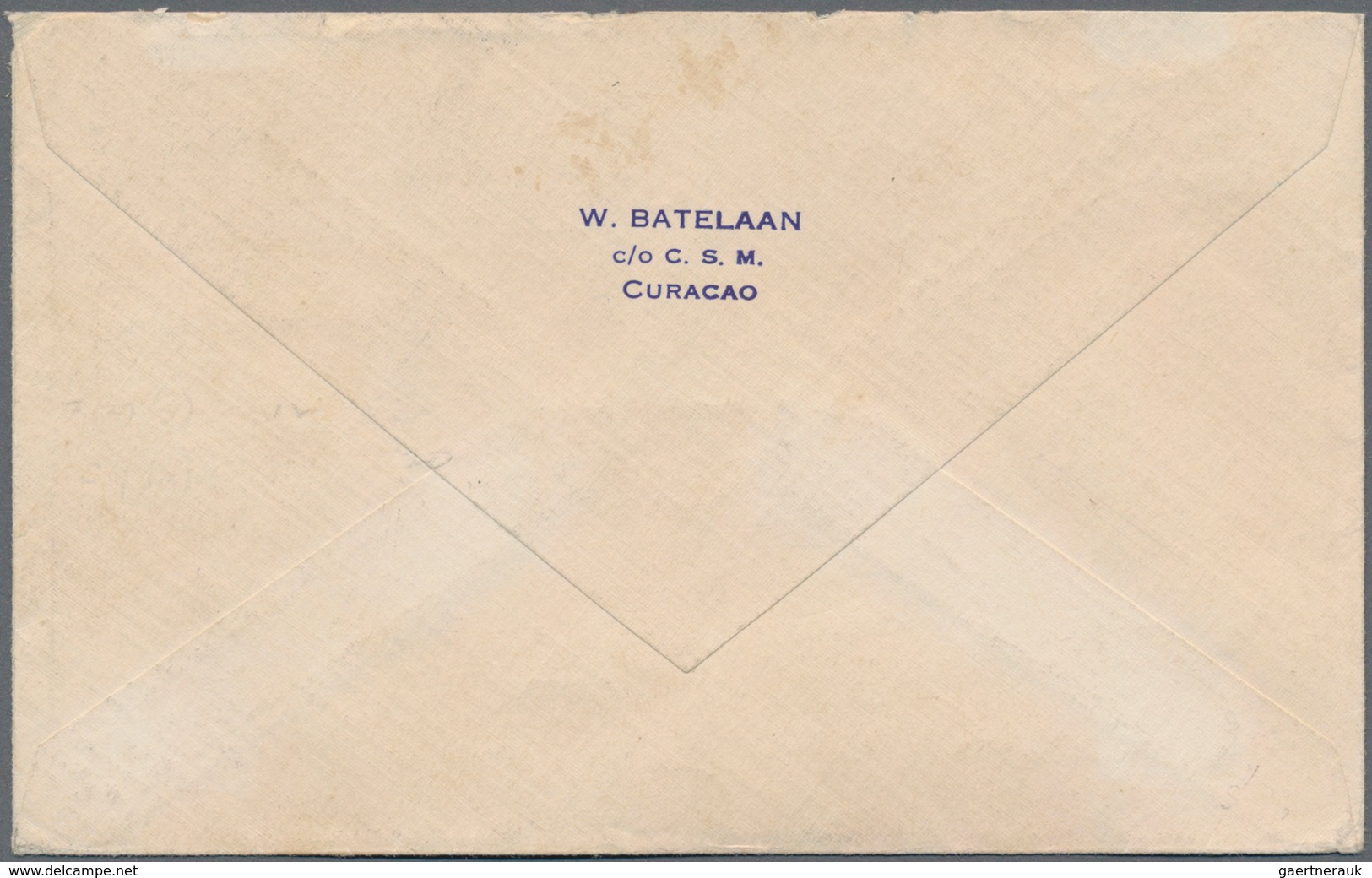 Curacao: 1936/1939. Two Airmail Covers, First 1936 To The Nedelands, Franked With A Pair Of The Grey - Curazao, Antillas Holandesas, Aruba