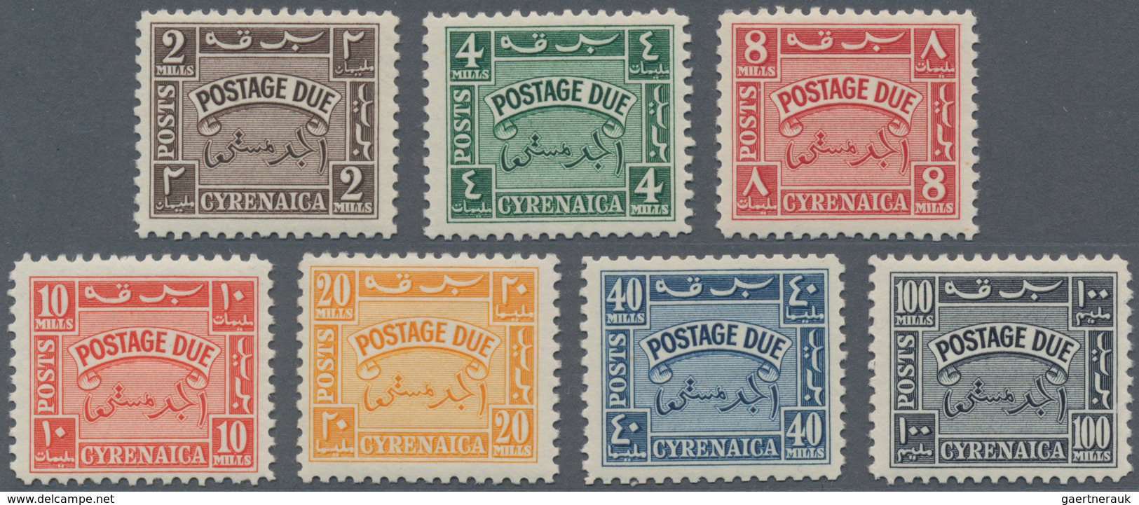 Cyrenaica - Portomarken: 1950, Postage Dues Complete Set Of Seven, MNH (10c. Very Lightly Hinged) An - Cirenaica