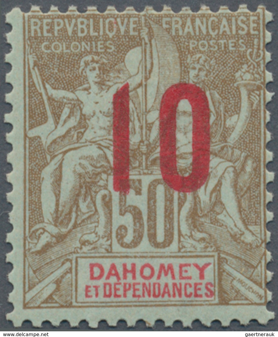 Dahomey: 1912. Definitive 10/50 Brown And Red. Very Fine. Signed Brun. (quantity 450 Copies Only) - Benin - Dahomey (1960-...)
