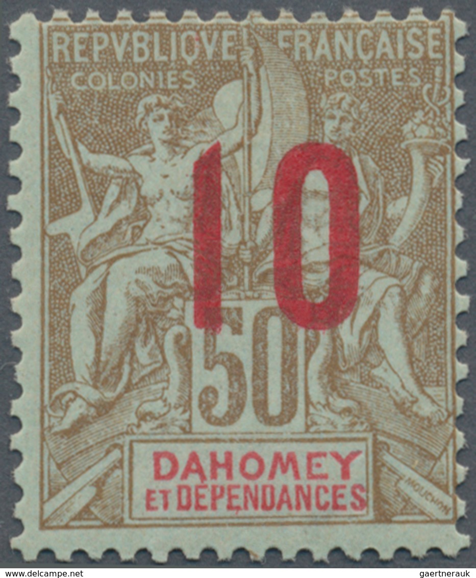 Dahomey: 1912. Definitive 10/50 Brown And Red. Very Fine. Signed Brun. (quantity 450 Copies Only) - Benin – Dahomey (1960-...)