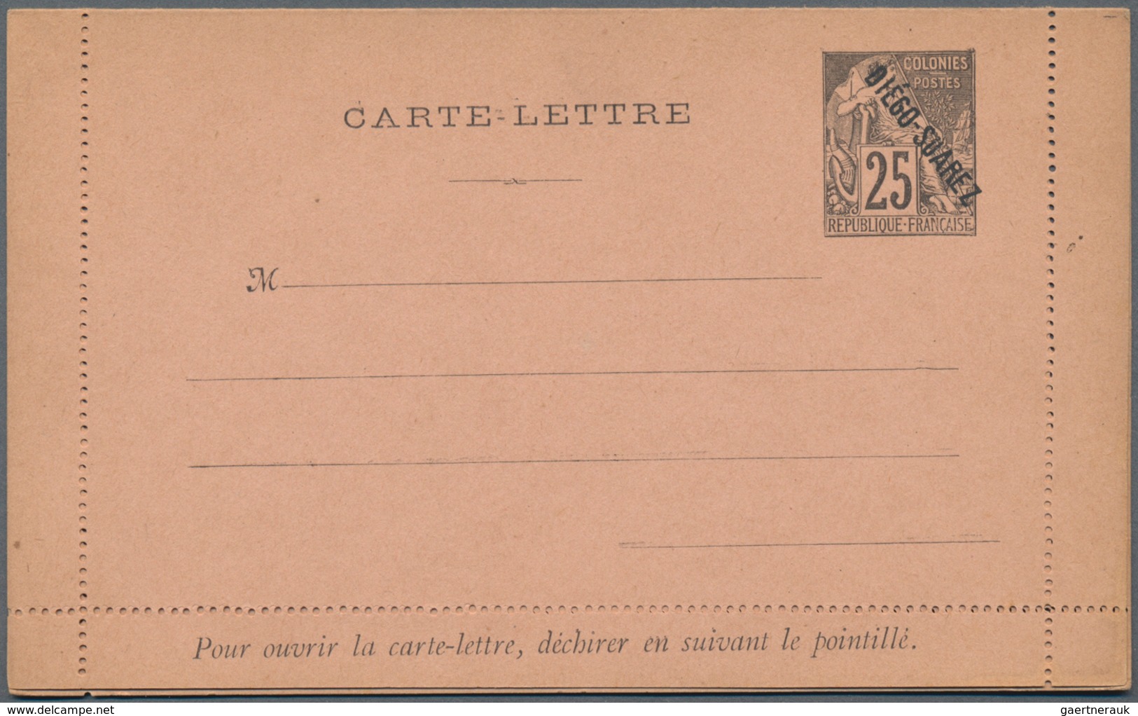 Diego Suarez: 1892 Three Unused Postal Stationery Lettercards With Different Kinds Of Perforation, O - Andere & Zonder Classificatie