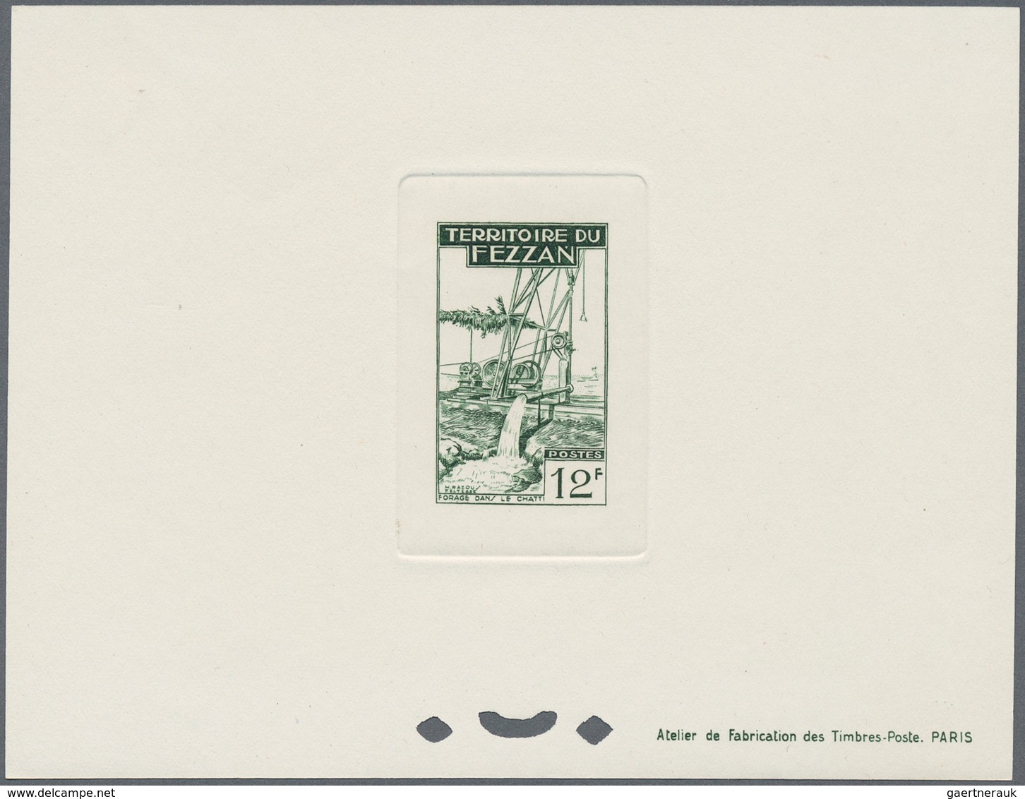 Fezzan: 1951, Definitives "Agriculture", complete set as epreuve de luxe, six of them some slight im